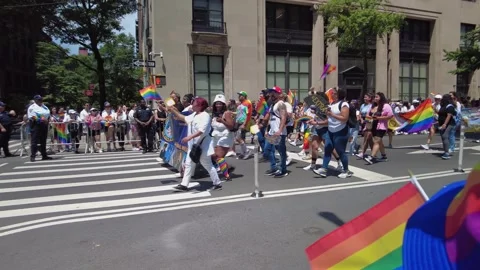 The NYC Pride March Stock Footage 247232910