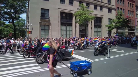 The NYC Pride March Stock Footage 247232912