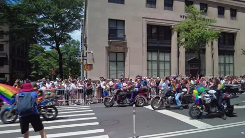 The NYC Pride March Stock Footage 247232918