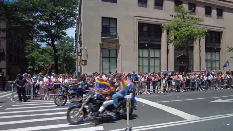 The NYC Pride March Stock Footage 247232919