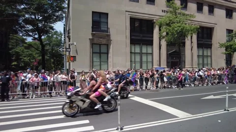 The NYC Pride March Stock Footage 247232941