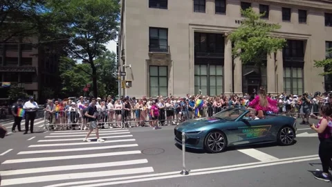 The NYC Pride March Stock Footage 247232950