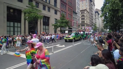 The NYC Pride March Stock Footage 251755415