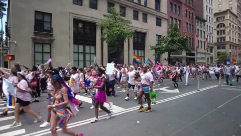 The NYC Pride March Stock Footage 251755436