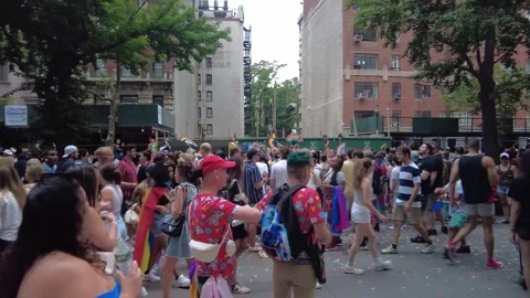 The NYC Pride March Stock Footage 251755437
