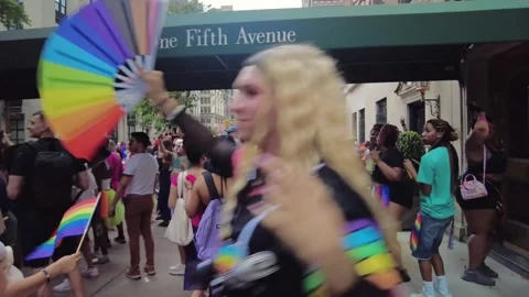 The NYC Pride March Stock Footage 251755446
