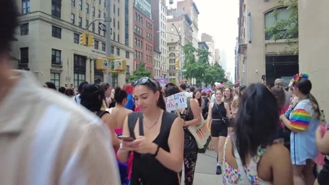The NYC Pride March Stock Footage 251755451