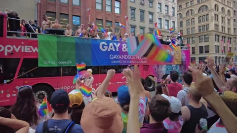 The NYC Pride March Stock Footage 251755470