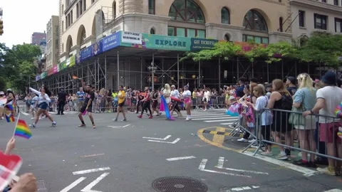 The NYC Pride March Stock Footage 252051469
