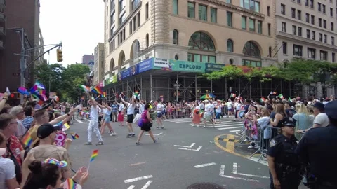 The NYC Pride March Stock Footage 252051485