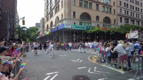 The NYC Pride March Stock Footage 252051496