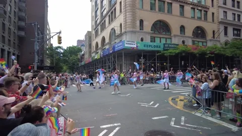 The NYC Pride March Stock Footage 252051500