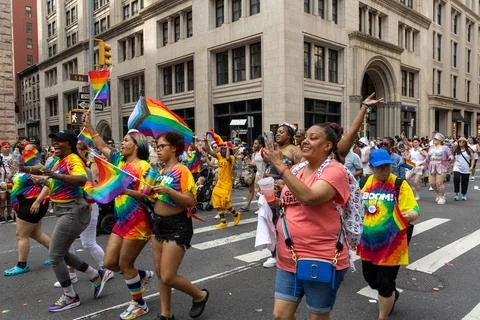 The NYC Pride March. LGBT concept Stock-Fotos