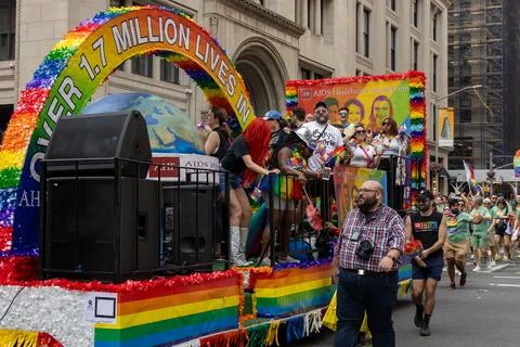 The NYC Pride March. LGBT concept Stock Photos