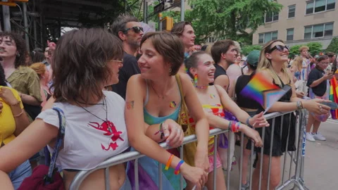 NYC Pride March is opened on Fifth Avenue in New York City on 2024 Stock Footage 278430213