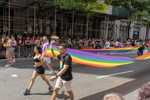 The NYC Pride March 스톡 사진