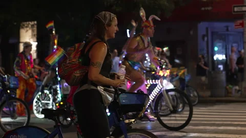 NYC Pride Ride Stock Footage 156510803
