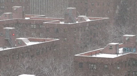 Nyc projects-rooftops snowing Stock Footage 312553