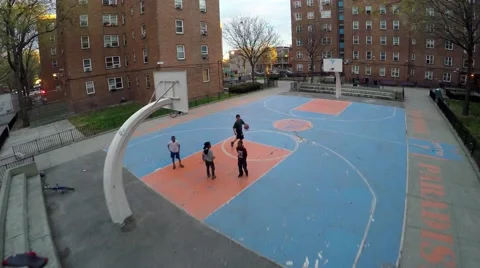 NYC - Red Hook, kids playing ball Stock Footage 50147780