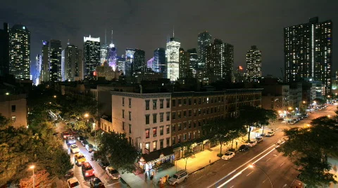 NYC rooftop skyline Stock Footage