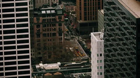 NYC ROOFTOP TRAFFIC Stock Footage 65709615