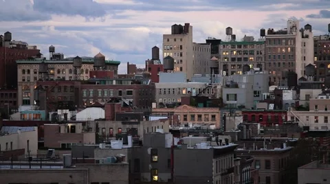 NYC Rooftops from West to East Stock Footage 40014501