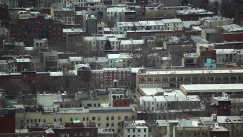 NYC Rooftops At Winter Stock Footage 74295884