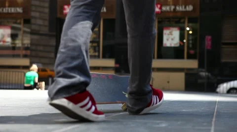 NYC Skateboarder Stock Footage 48338188