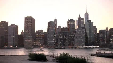 NYC Skyline from Brooklyn Stock Footage 48765443