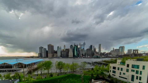 NYC Skyline Dramatic Hyper Lapse 스톡 동영상 154562147