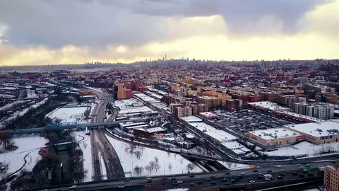 NYC Skyline at Dusk Stock Footage 71344466