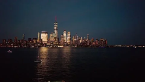 NYC Skyline at dusk Stock Footage 232726952