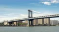NYC skyline Manhattan Bridge New York City waterfront sunny East River cityscape 4k or 4k+ Resolution