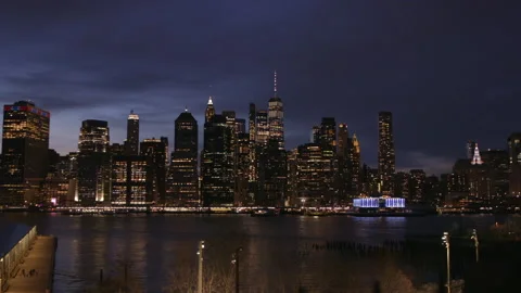 NYC Skyline at Might Vidéo 233646054