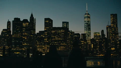 NYC Skyline at night Stock Footage 255140290