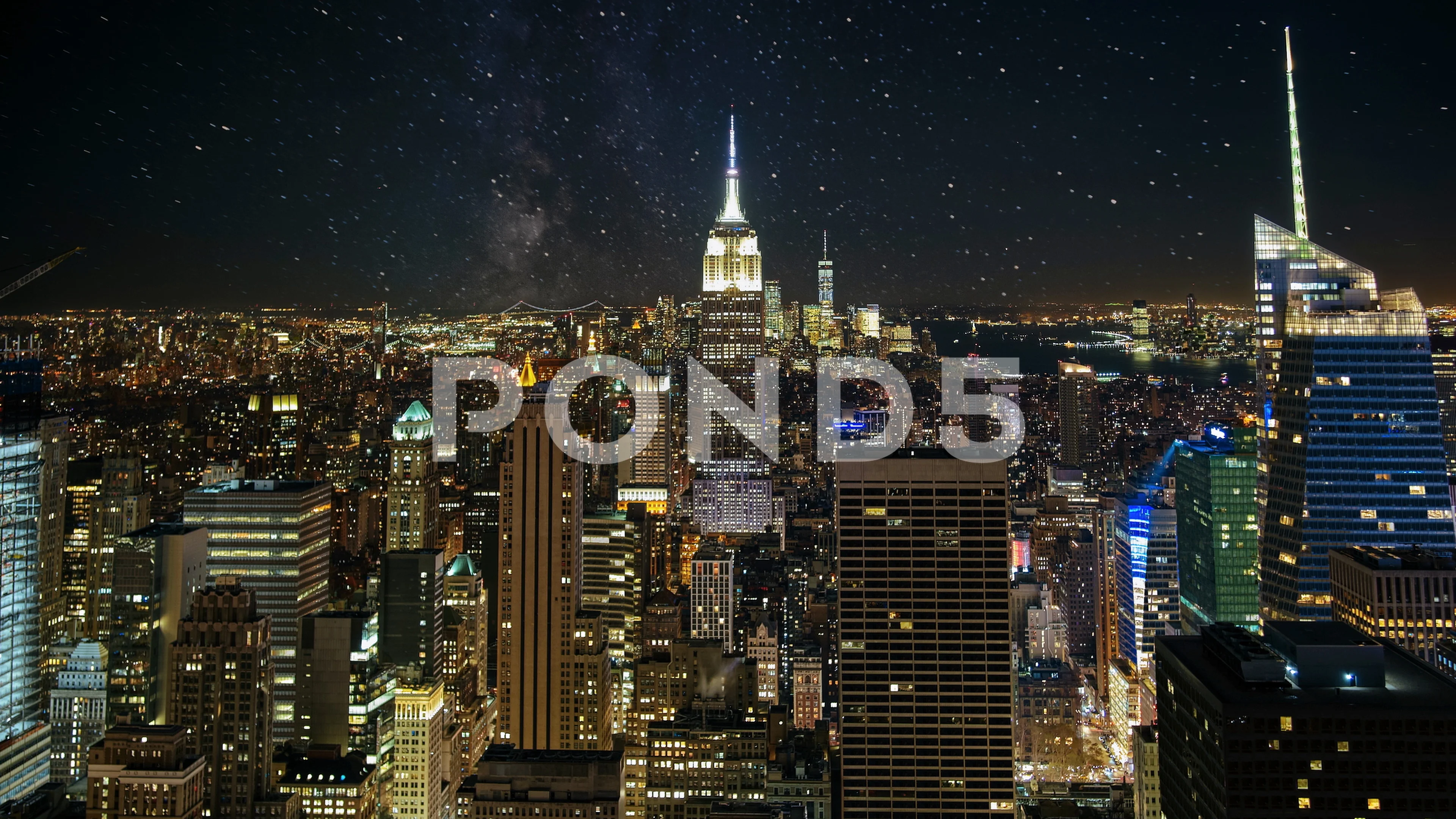 Nyc Skyline Night Time Lapse A Beautifu Stock Video Pond5