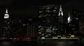 NYC Skyline by night, United Nations Headquarters, UN Plaza, Chrysler, Empire HD Footage