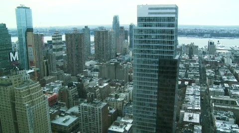 NYC Skyline, Pan Stock Footage