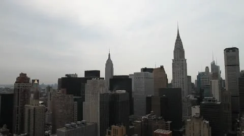 NYC skyline pan long 003 1080p 24fps Stock Footage 10210669