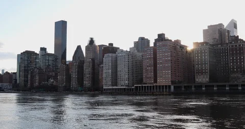 NYC Skyline Sunset Stock Footage 88357771