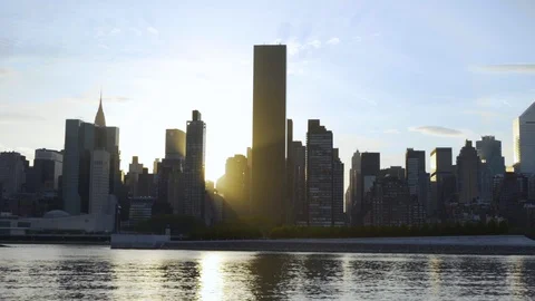 NYC Skyline Sunset Video stock 129064089