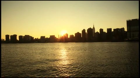 NYC Skyline Sunset Timelapse 動画素材 2423335