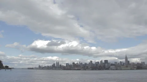 NYC Skyline Super Wide Stock Footage 60101436