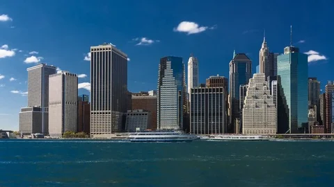 NYC Skyline Time Lapse Financial District Stock Footage