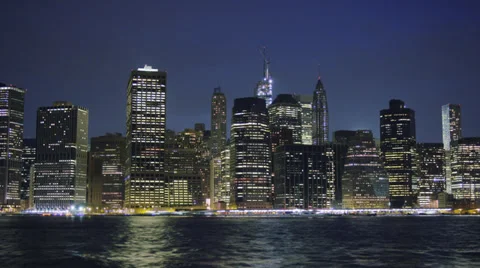 NYC-skyline time lapse night Video stock 37293414