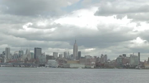 NYC Skyline Time lapse Wide Stock Footage 60102719