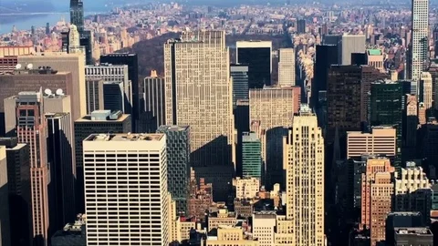 NYC Skyline view from Empire State Building Roof 動画素材 78156269