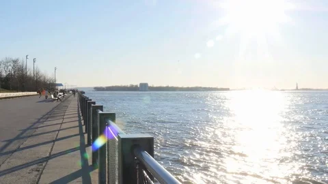 Nyc skyline with water Stock Footage 85966308
