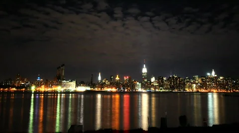 NYC skyline wide angle Video stock 529087
