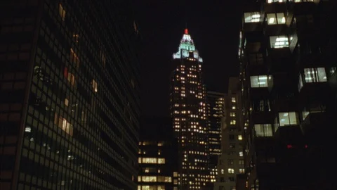 NYC Skyscraper at Night  Vídeo Stock 128408492